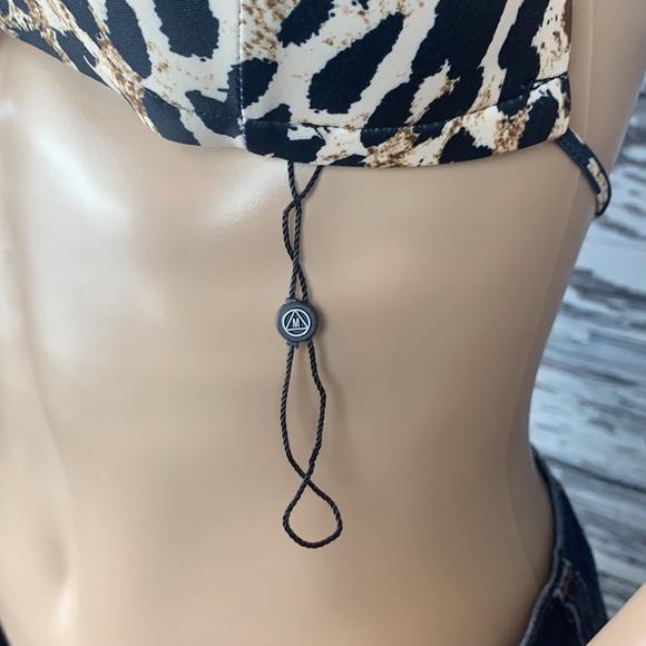 MISSGUIDED Animal Print Triangle Bikini Top - Sz 8 - Picture 8 of 10